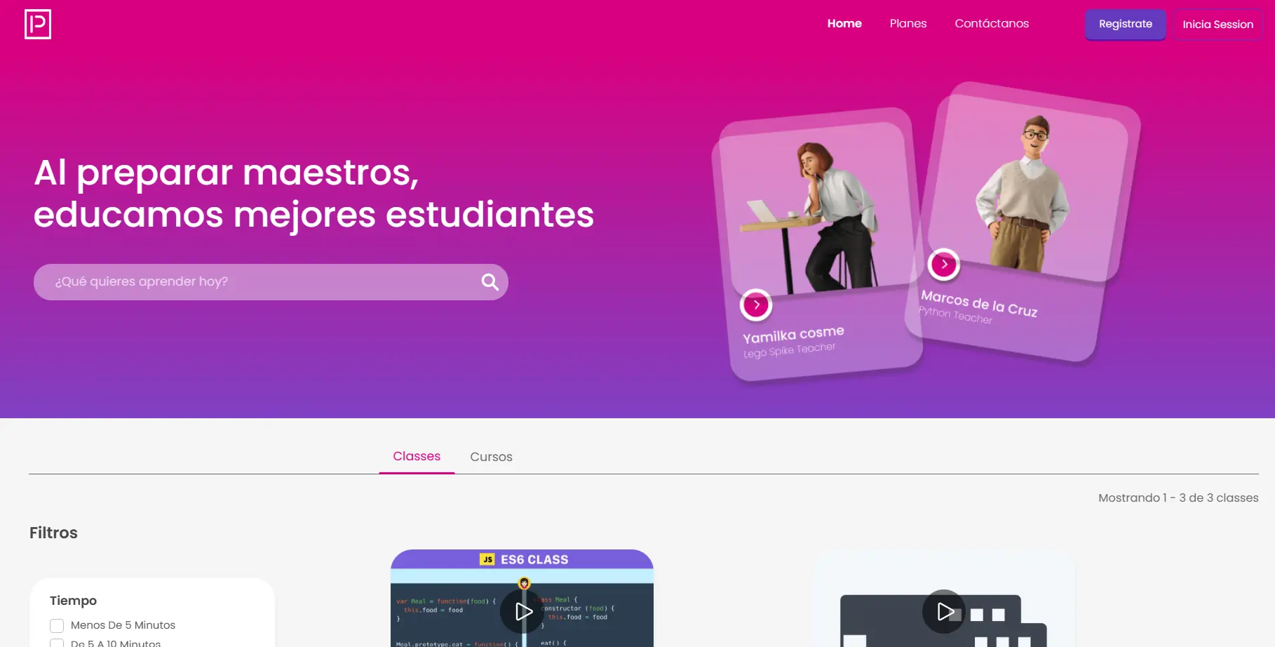 Website for Perfecto Labs courses.